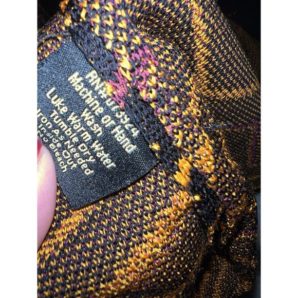 MISOOK Black Orange Magenta Chevron Knit Long Open Front Cardigan Sz 3X - Picture 9 of 14